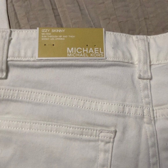 Michael Kors Women's Straight Leg White Jeans - Picture 2 of 7